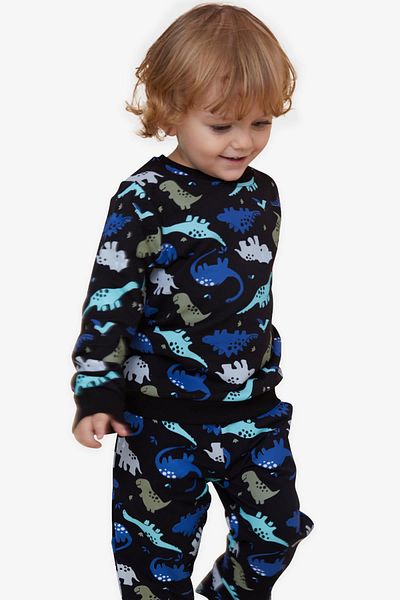 Breeze Girls & Boys Boys Tracksuit Set Dinosaur Patterned 1-4 Years, Black