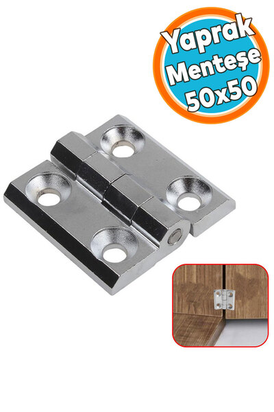 NZB Mobilya Dolap Kapak Hobi Menteşesi Metal Krom 5 cm X 5 cm Kare Yaprak Menteşe 1 Adet