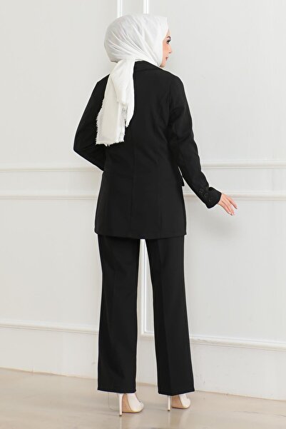 Modamihram Троен костюм с черна жилетка - 19222