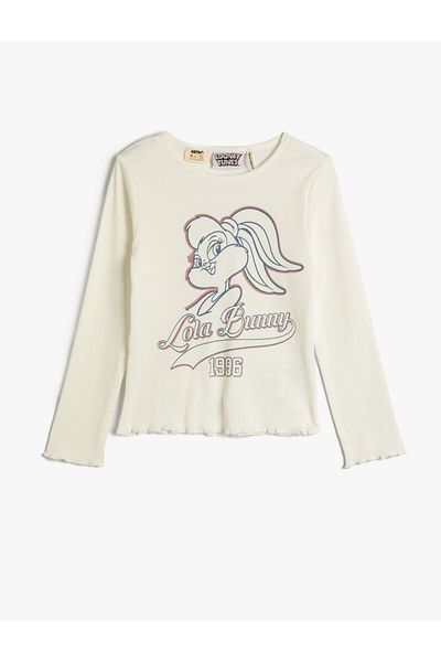 Koton Lola Bunny T-Shirt Licensed Long Sleeve Crew Neck Printed Cotton