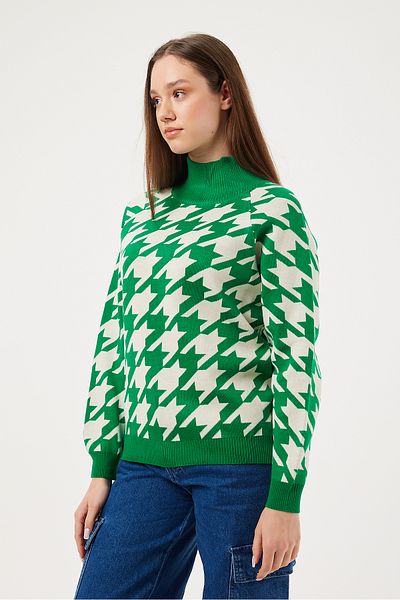 POODLE Women's Half Turtleneck Woven Sweater