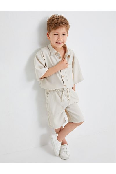 Koton Basic Viscose Shorts with Tie Waist and Pockets