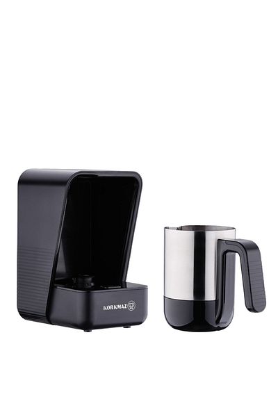 KORKMAZ Moderna Black Satin Coffee Machine