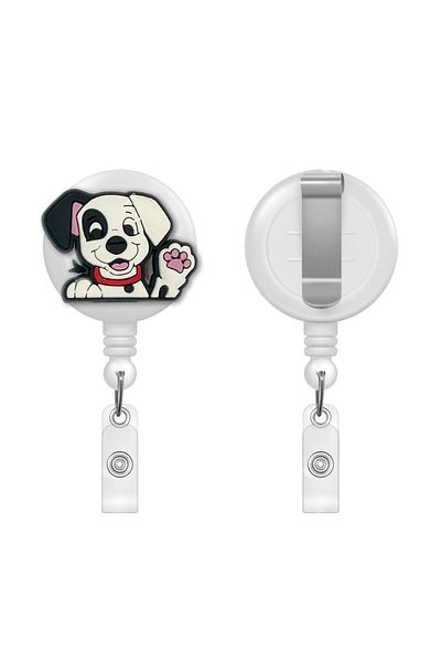 PABALAS Dalmatian Dog Figure Yoyo Card Holder Collar Lanyard Holder