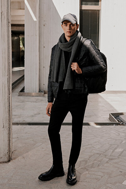 George Henry Ανδρικό μαύρο παντελόνι από βαμβακερό Lycra Flexible Slim Fit Slim Fit 5 Pockets Jeans Jean Denim