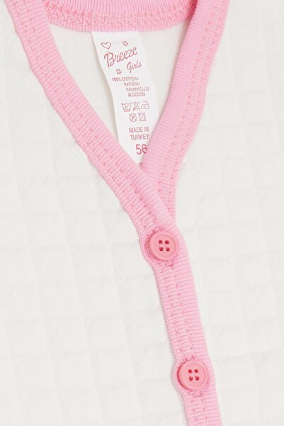 Breeze White Baby Girl Vest - Buttoned, 0-3 Months-9 Months