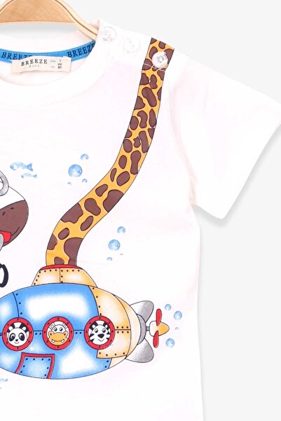 Breeze Boy's Shorts Set Giraffe Printed 1-4 Years, Ecru