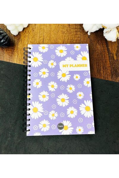 Gift Moda Purple Daisy My Planner Σχεδιασμένο Πρόγραμμα Ομιλίας