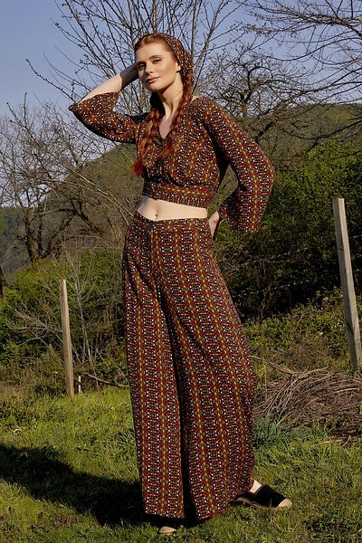 Los banditos Palazzo High Waist Loose Cut Trousers
