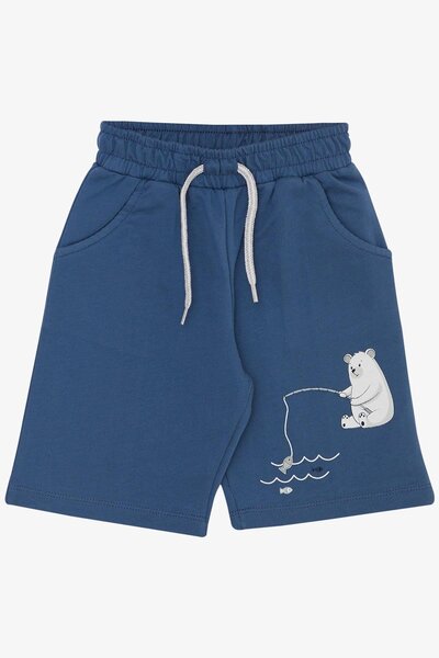 Breeze Boy's Shorts Set - Fisherman Cute Panda, 1.5-5 Years, Light Blue