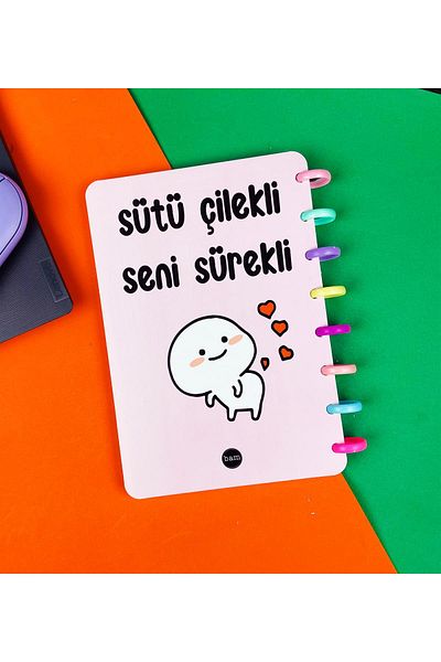 Gift Moda Lapte Căpșuni Seni Caiet cu spirală inimă de nouă generație cu design continuu