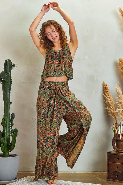 Los banditos Bohemian Elastic Waist Buttoned Jumpsuit Dress