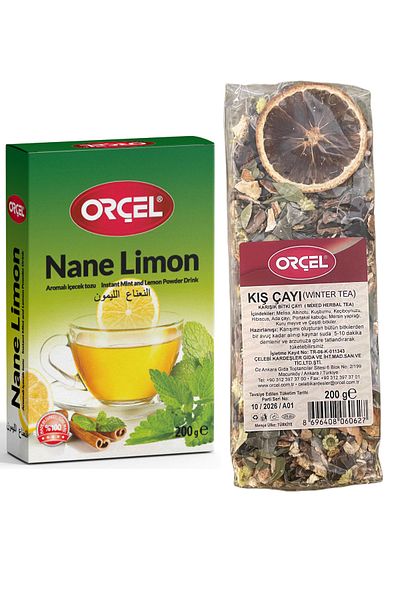 ORÇEL Winter Tea Mixed Herbal Tea 200g. Mint Lemon 200 Gr. Set