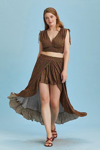 Los banditos Довга спідниця великого розміру з глибоким розрізом спереду та в...