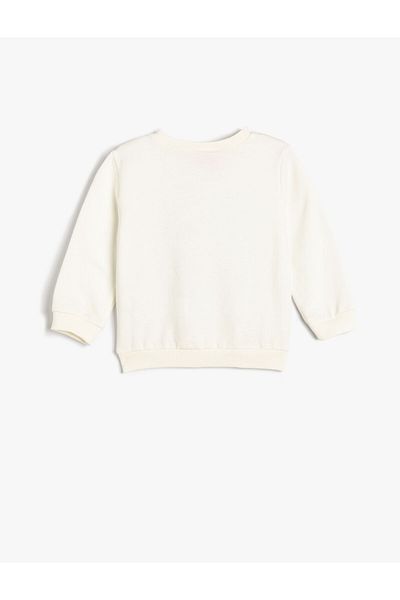 Koton Sweatshirt Rose Gold Sequin Detailed Crew Neck Cotton