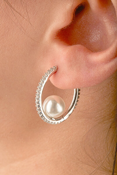 Joy of Jade Margola Küpe 1 mikron Rodyum Kaplama (925 Ayar Gümüş Üzerine) Zir...