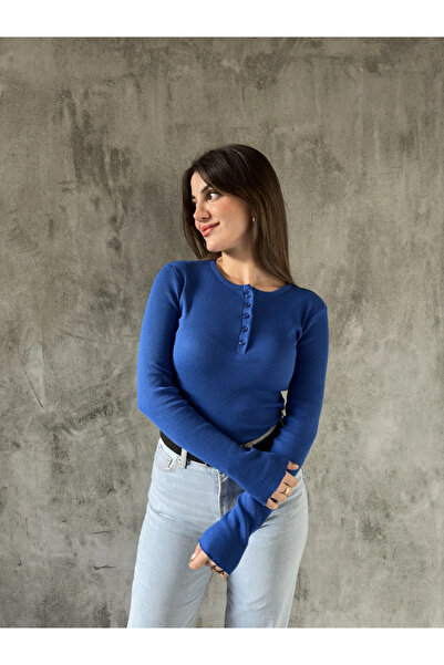 BNK Shop Μπλούζα με μακρύ μανίκι με λεπτομέρεια με κουμπιά