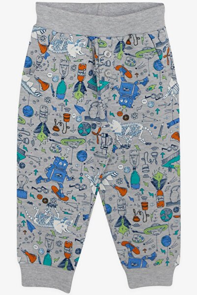 Breeze Baby Boy Tracksuit Set, Printed Patterned, 6 Months-2 Years, Gray