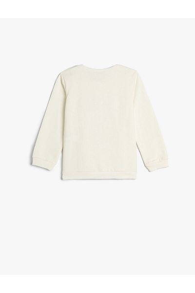 Koton Sweatshirt Long Sleeve Crew Neck Raised Printed Cotton