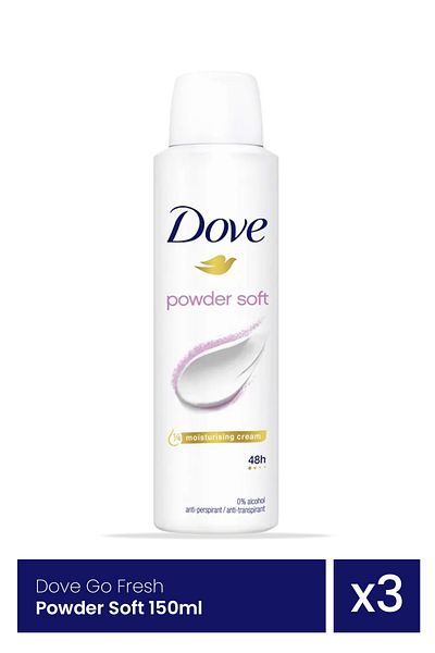 Dove DOVE ΑΠΟΔΟΤΙΚΟ ΓΙΑ ΓΥΝΑΙΚΕΣ 150ML ΑΠΑΛΗ ΠΟΥΔΡΑ x 3 τεμάχια