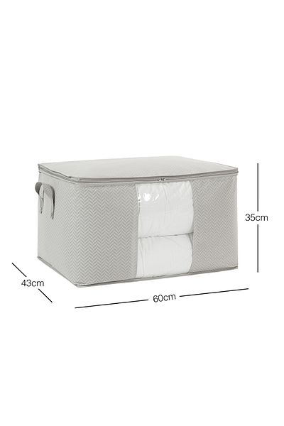 Ocean Home Textile Παπλωματοθήκη πουλόβερ με μεγάλο παράθυρο γκρι ψαροκόκκαλο 60x43x35