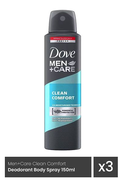 Dove DEO 150ML MEN CLEAN COMFORT x 3 pieces