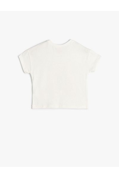Koton T-Shirt Teddy Bear Printed Short Sleeve Crew Neck Cotton