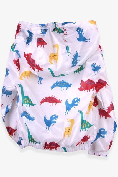 Breeze Raincoat Children's Raincoat - Colorful World of Dinosaurs, White for Ages 1-6