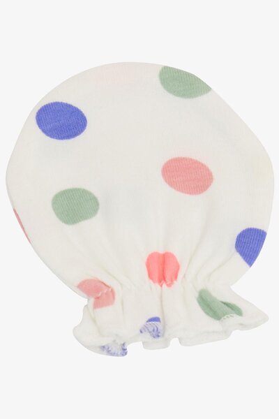 Breeze White Colored Polka Dot Newborn Baby Gloves