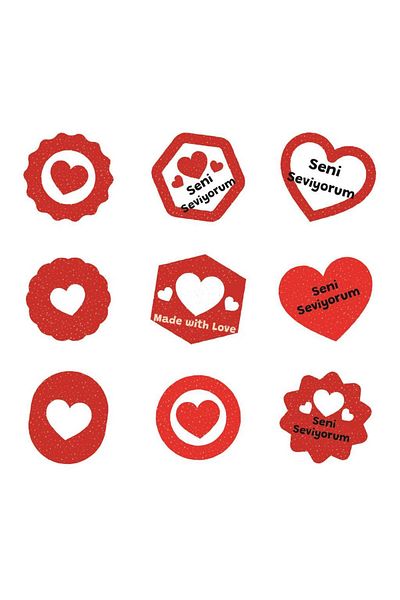 Lizpo Decor I Love You Sticker Label 5 cm