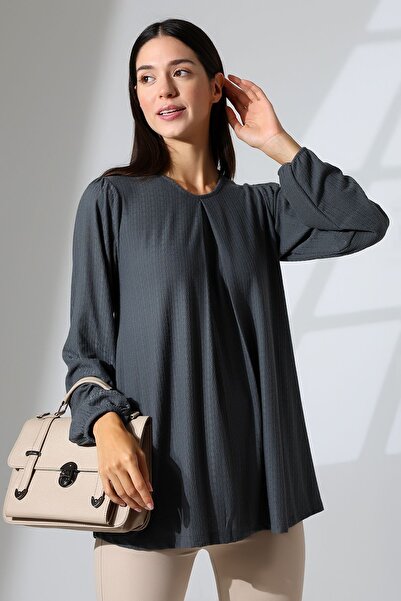 Şiir Manila Women - a Pleated Jacquard Combed Cotton Blouse & Hijab Skirt