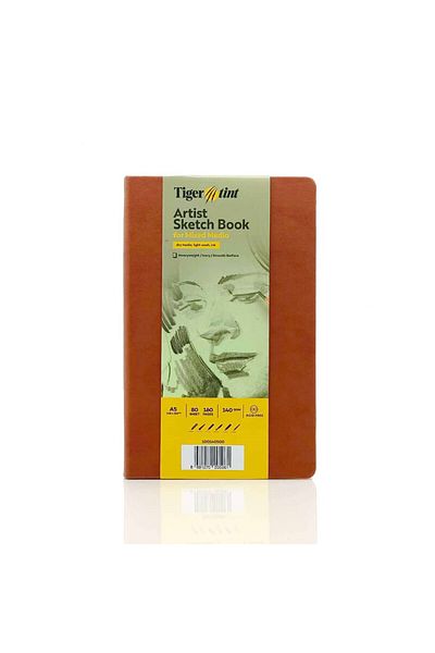 Tigertint Sketch Book Hard Cover Sketchbook 140 Gr A5 80 Yp Taba