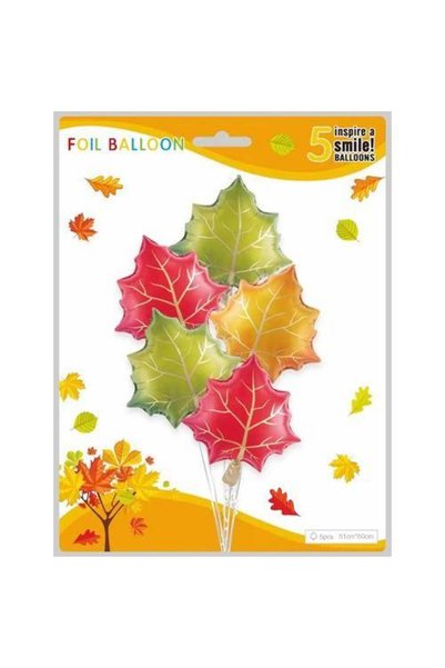 Parti Dükkanım Sonbahar Yaprakları Folyo Balon Seti 5'li