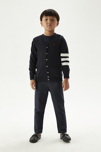 Nebbati BG Store Jungen-Strickjacke in Marineblau, 23FW1NB3720