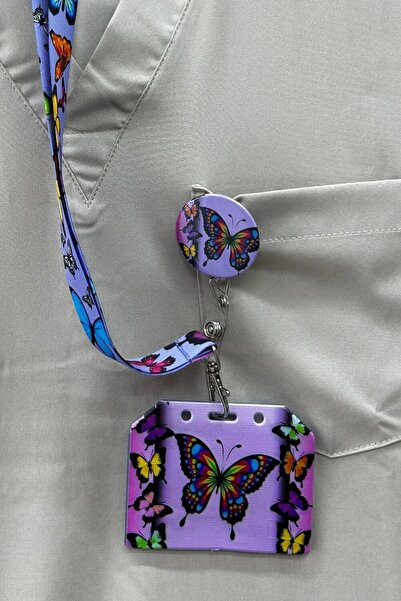 ScrubsBalçova مجموعة حبل رقبة على شكل فراشة أرجوانية