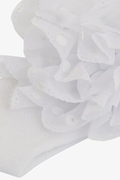 Minidamla Κοριτσάκι με λευκό τριαντάφυλλο με πουά σχέδιο