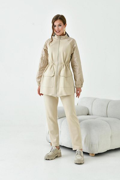 FTZ WOMEN Women's Quilted Suit Beige 30946