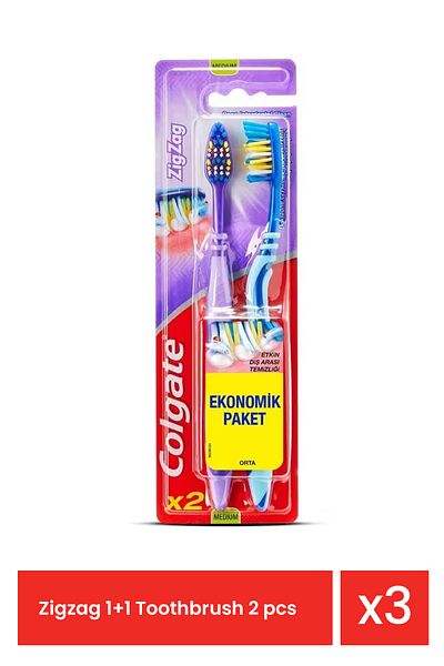 Colgate Zigzag 1+1 Toothbrush 1 pcs x 3 pieces