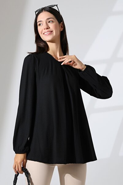 Şiir Manila Women - a Pleated Jacquard Combed Cotton Blouse & Hijab Skirt