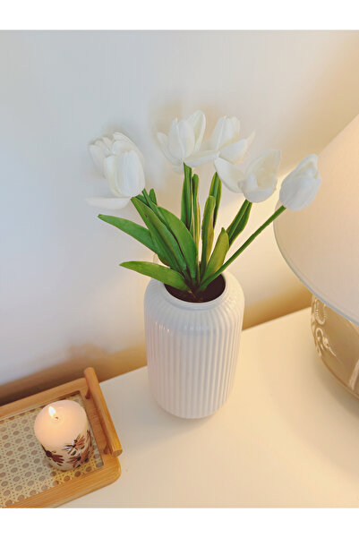 BUCOLIC مزهرية إليسا الخزفية المخططة الحد الأدنى - مزهرية Pinterest