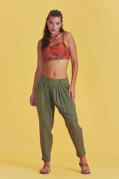 Los banditos Net Low Narrow Leg Pleated Trousers