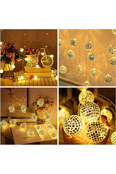 Genel Markalar Özel Tasarım Premium Kaliteli Dekoratif Parti Yılbaşı Süsü Pilli 2m 10 Led Disko Toplu Led