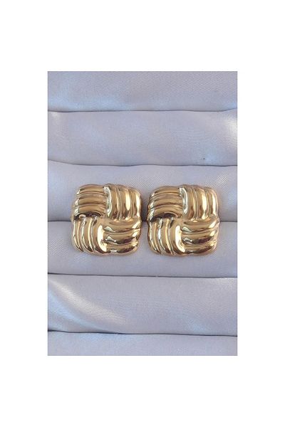 Atelier Çağla Big Square Design Earrings