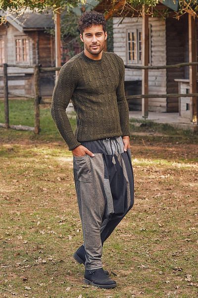 Los banditos Ανδρικό παντελόνι Shalwar με κορδόνια και ελαστικά πόδια