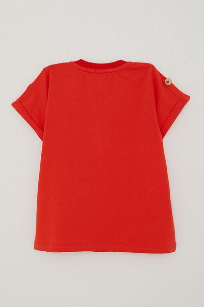Breeze 9-3 Years Old Baby Boy T-Shirt - Pocket and Button Accessory, Pomegranate