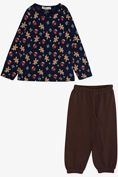 Breeze Girls & Boys Erkek Bebek Pijama Takımı Kurabiye Desenli 9 Ay-3 Yaş, La...