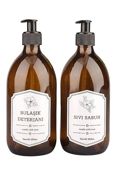 safestore 300ml Κεχριμπάρι καφέ γυάλινο μπουκάλι Διανομέας υγρού σαπουνιού Δοχείο απορρυπαντικού πιάτων Οργανωτής κουζίνας
