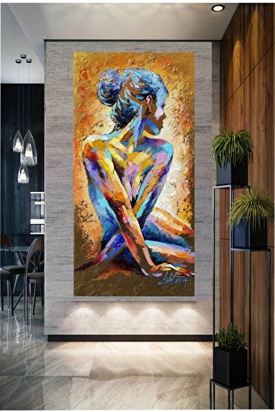 KanvasSepeti Abstract Modern Brush Strokes Colorful Oil Painting Textured Hig...