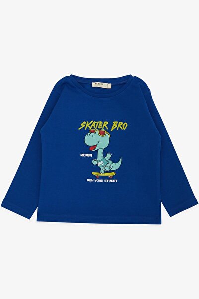 Breeze Girls & Boys Boy's Long Sleeve T-Shirt Skater with Glasses Dinosaur Printed 1-4 Years, Saks Ma