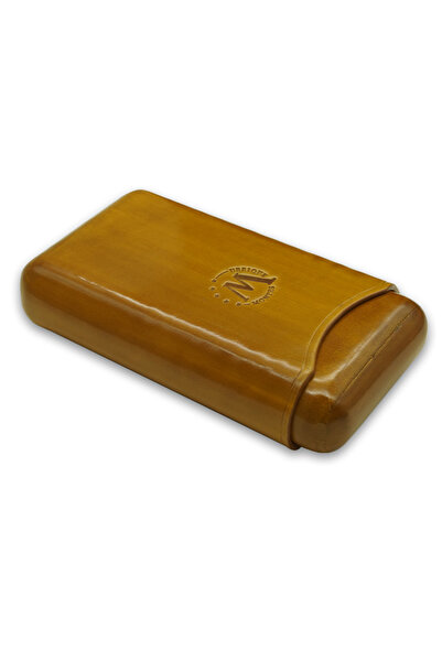 MONTES LEATHER Montes Gerçek Deri El Yapımı Puro Kılıfı Üçlü (65 Ring) Munich